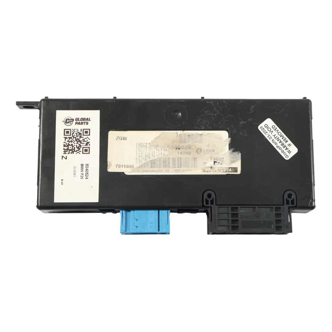 Módulo Gateway Central Unidad Control Lear ZGW-02 4SK para BMW X3 F25 X4 F26 con número de pieza 9340524 BMW X3 F25 X4 F26 Módulo Gateway Central Unidad Control Lear ZGW-02 4SK - SKU 9340524 - Número de pieza 9340524