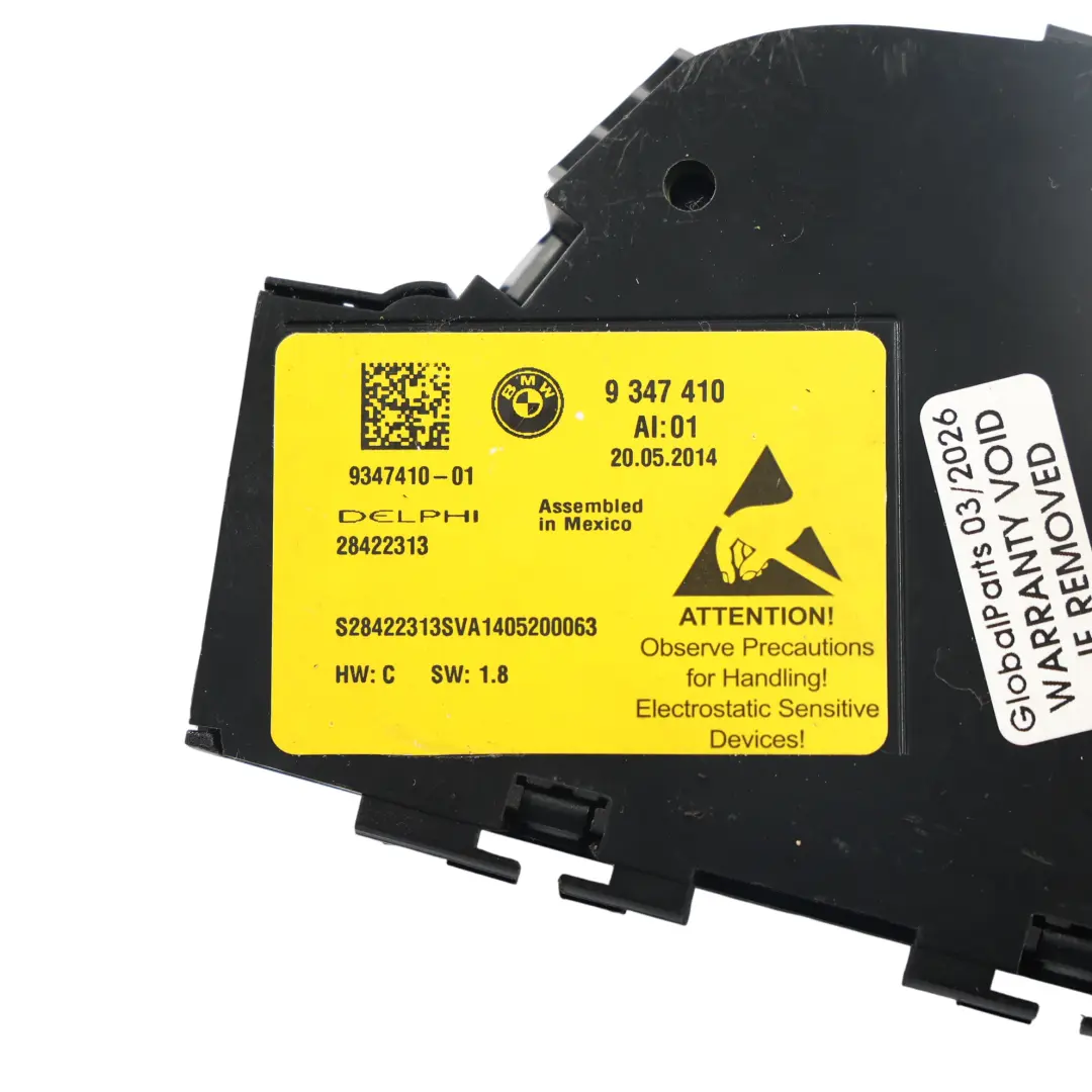 BMW X5 F15 Front Seat Memory Adjustment Control Switch Black Right O/S - SKU 9347410 - Part number 9347410