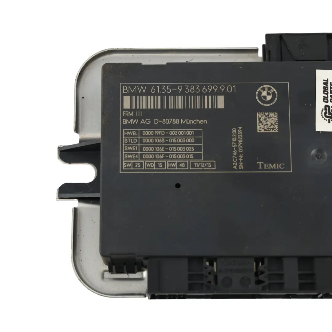 Módulo Control Luz Habitáculo para BMW X3 F25 X4 F26 con número de pieza 9383699 BMW X3 F25 X4 F26 Módulo Control Luz Habitáculo - SKU 9383699 - Número de pieza 9383699