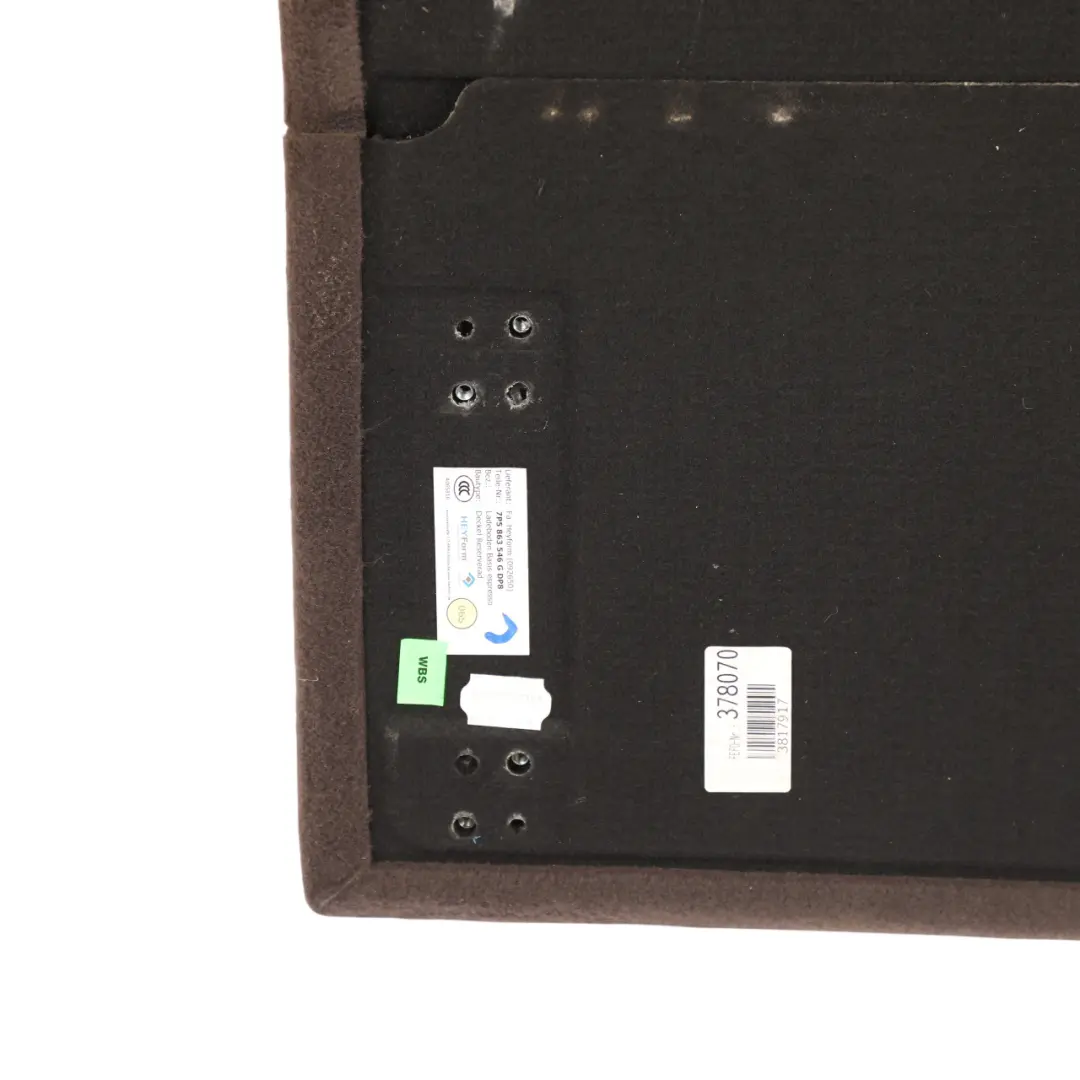 Boot Trunk Floor Lining Trim Panel Cover Espresso 7P5863546G to Porsche Cayenne 92A with Part number 95855154600 Porsche Cayenne 92A Boot Trunk Floor Lining Trim Panel Cover Espresso 7P5863546G - SKU 95855154600-1 - Part number 95855154600