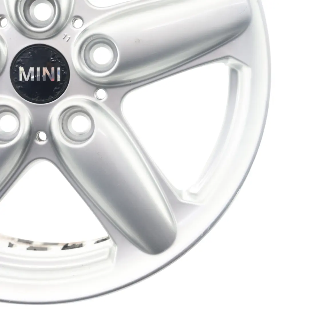 Alloy Rim 16" 6,5J 5-Star Single Spoke 124 to Mini R60 R61 Silver Wheel with Part number 9803720 Mini R60 R61 Silver Wheel Alloy Rim 16" 6,5J 5-Star Single Spoke 124 - SKU 9803720-2 - Part number 9803720
