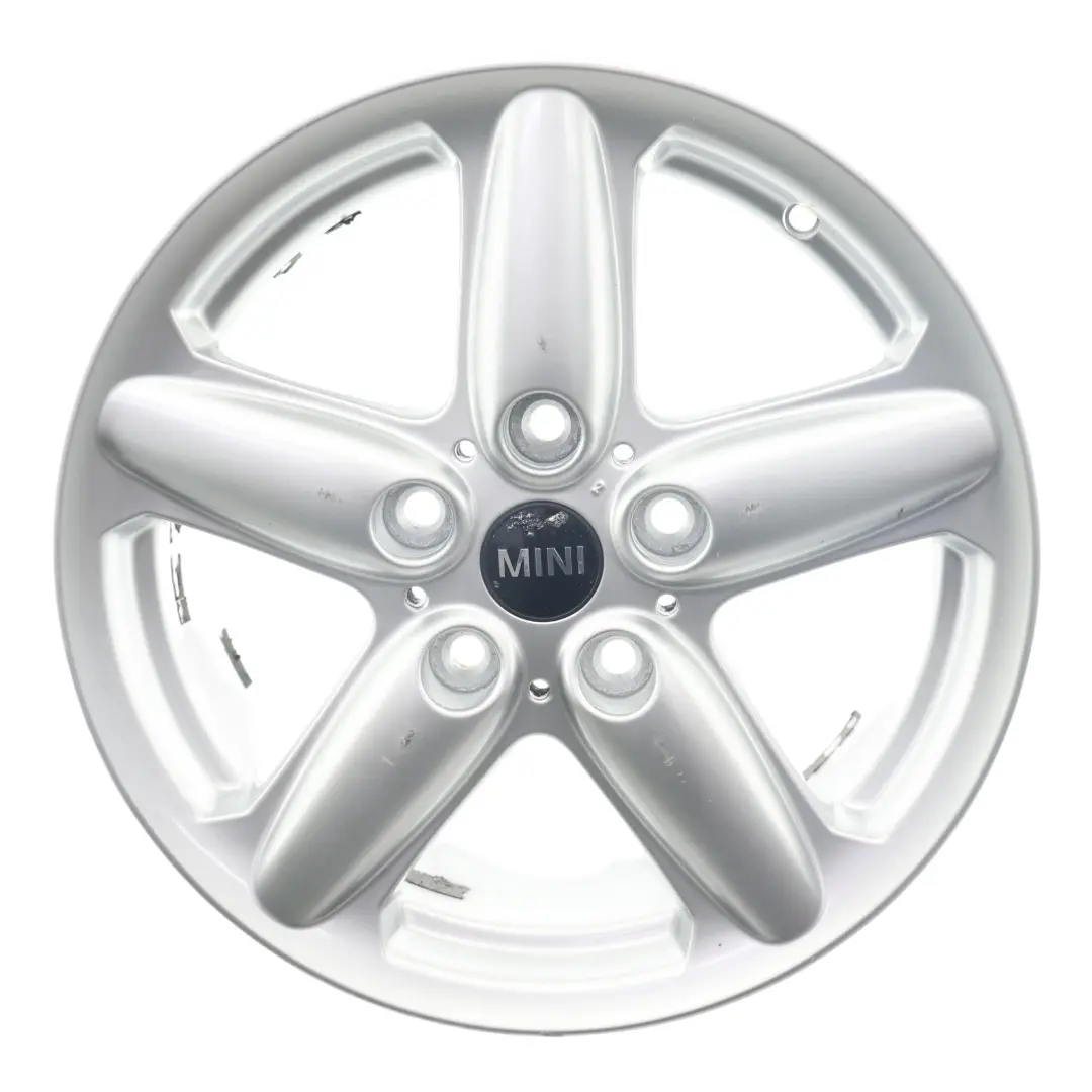 Cerchio Lega 16" 6,5J Argento 5-Star A Razze Singole 124 per Mini Cooper One R60 R61 con numero di parte 9803720 Mini Cooper One R60 R61 Cerchio Lega 16" 6,5J Argento 5-Star A Razze Singole 124 - SKU 9803720-3 - Numero di parte 9803720