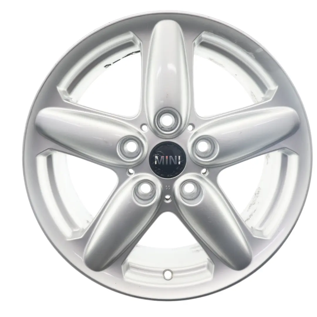 Felge 16" 6,5J Silber 5-Stern Einzel-Speiche 124 für Mini Cooper One R60 R61 mit Teilenummer 9803720 Mini Cooper One R60 R61 Felge 16" 6,5J Silber 5-Stern Einzel-Speiche 124 - SKU 9803720-3 - Teilenummer 9803720