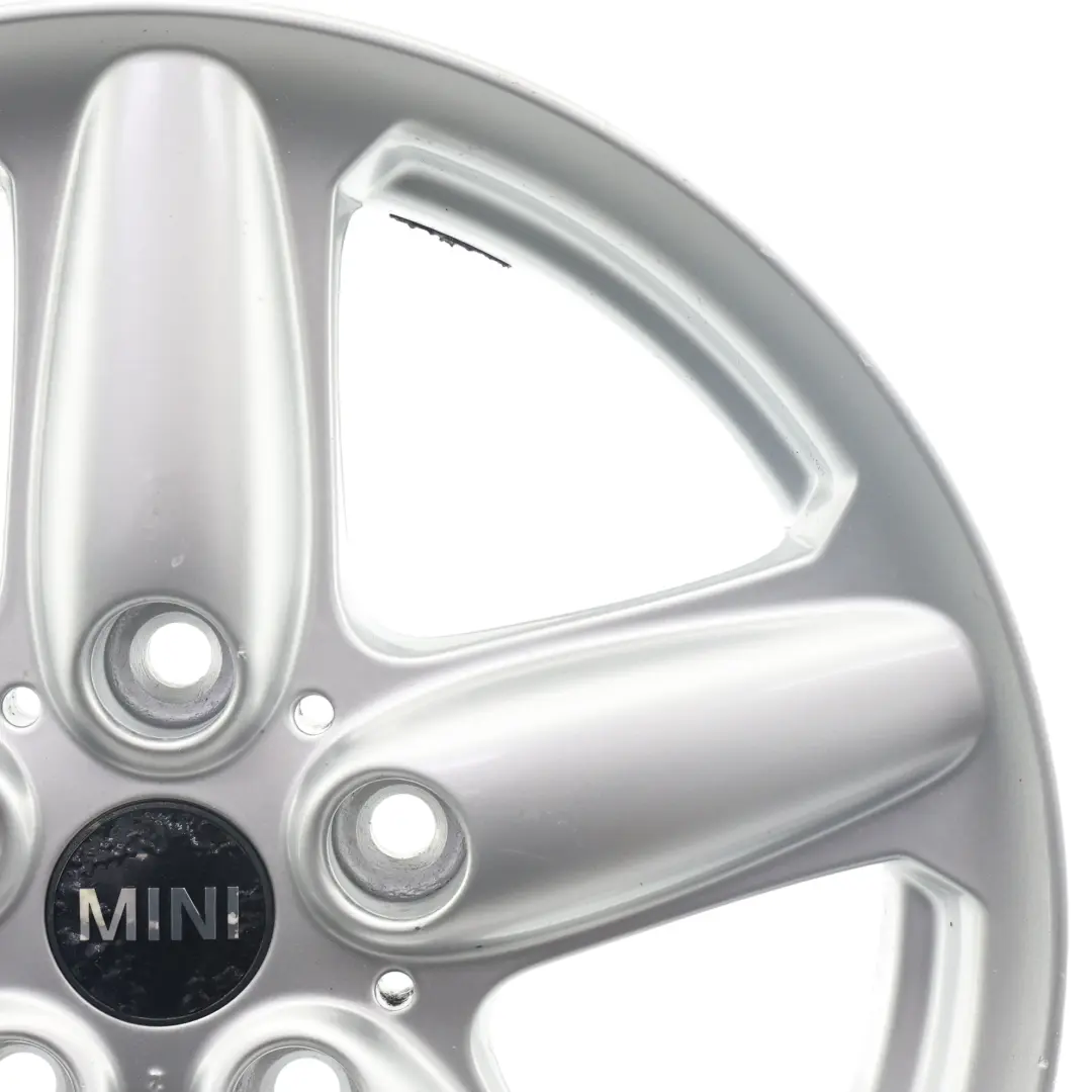 Alloy Rim 16" 6,5J ET:46 5-Star Single Spoke 124 to Mini Cooper R60 Silver Wheel with Part number 9803720 Mini Cooper R60 Silver Wheel Alloy Rim 16" 6,5J ET:46 5-Star Single Spoke 124 - SKU 9803720-4 - Part number 9803720