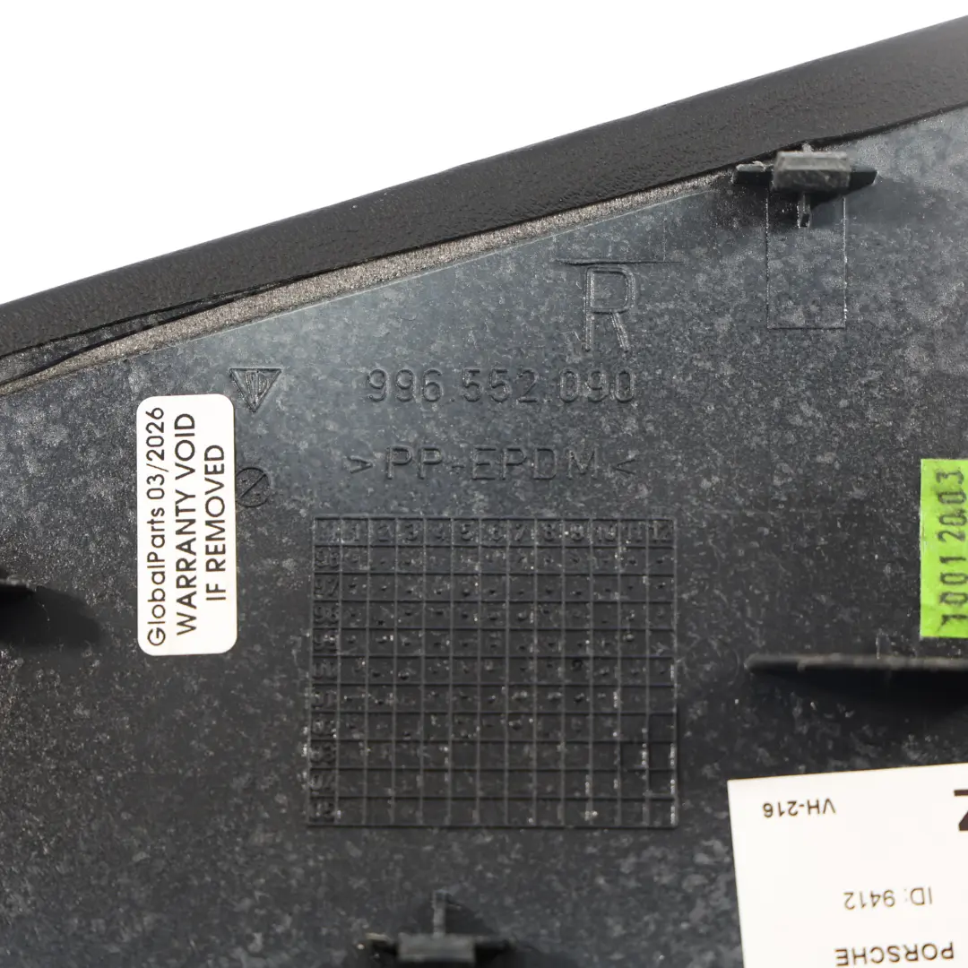 Centre Console Side Trim Leatherette Black Right O/S 996552090 to Porsche 986 996 with Part number 99655209002 Porsche 986 996 Centre Console Side Trim Leatherette Black Right O/S 996552090 - SKU 99655209002 - Part number 99655209002