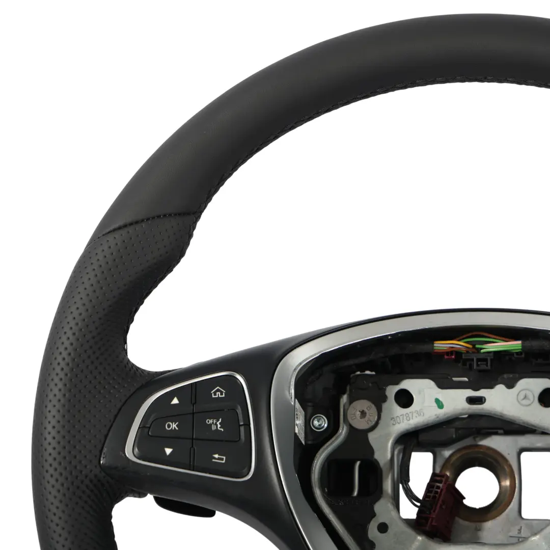 Mercedes W205 X253 Volante NUOVO In Pelle Nera Cambio al Volante - SKU A0004601803-2 - Numero di parte A0004601803