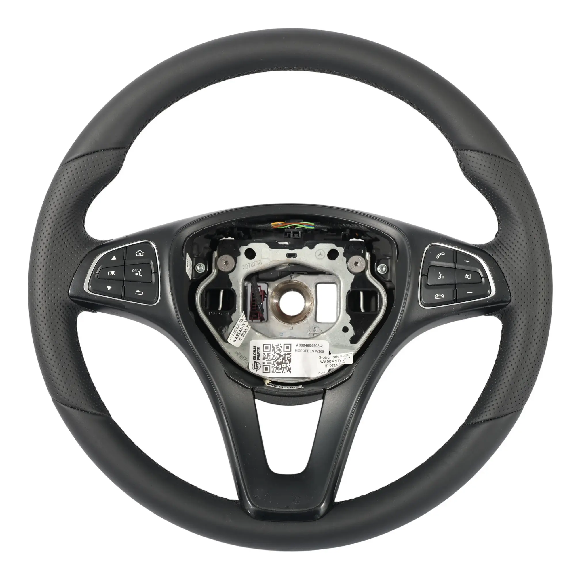 Mercedes W205 Steering Wheel NEW Black Leather Multifunction A0004604903