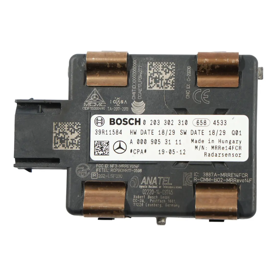 Sensore Distanza Anteriore Modulo Radar per Mercedes W205 con numero di parte A0009053111 Mercedes W205 Sensore Distanza Anteriore Modulo Radar - SKU A0009053111 - Numero di parte A0009053111