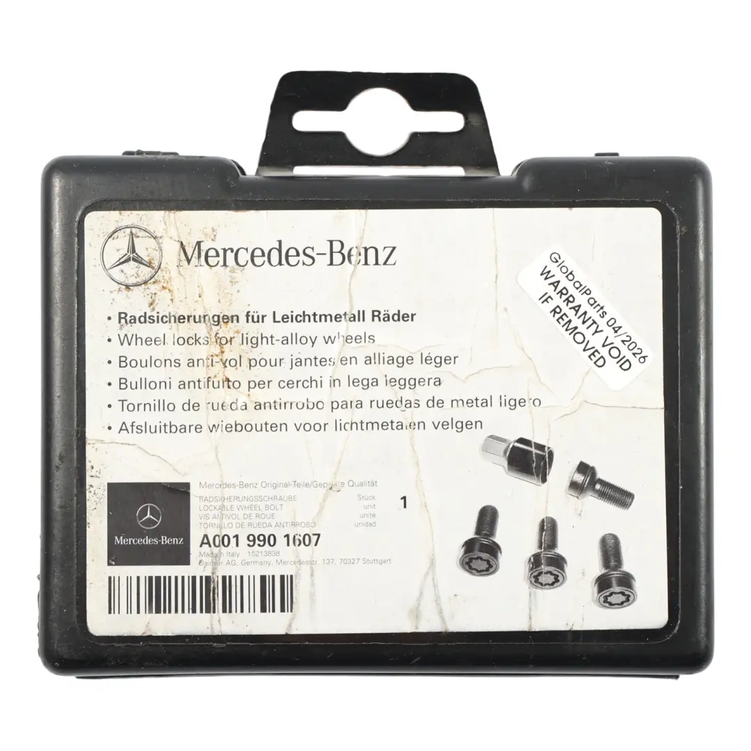 Security Bolts Mercedes W176 W204 W205 Wheel Bolt Rear Front Set to with Part number A0019901607 Security Bolts Mercedes W176 W204 W205 Wheel Bolt Rear Front Set - SKU A0019901607-7 - Part number A0019901607