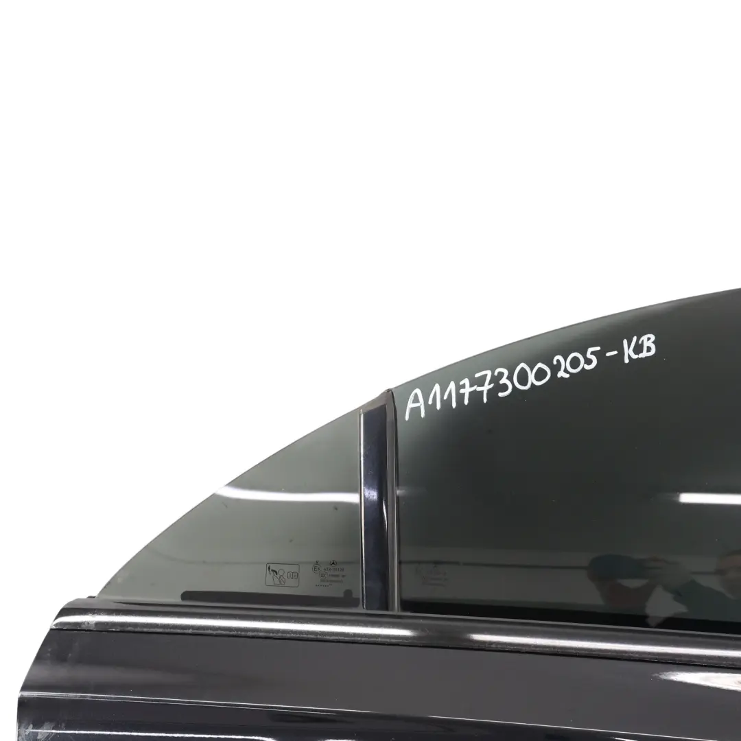 Door Rear Right O/S Kosmos Cosmic Black Metallic - 191 to Mercedes CLA C117 with Part number A1177300205 Mercedes CLA C117 Door Rear Right O/S Kosmos Cosmic Black Metallic - 191 - SKU A1177300205-KB - Part number A1177300205