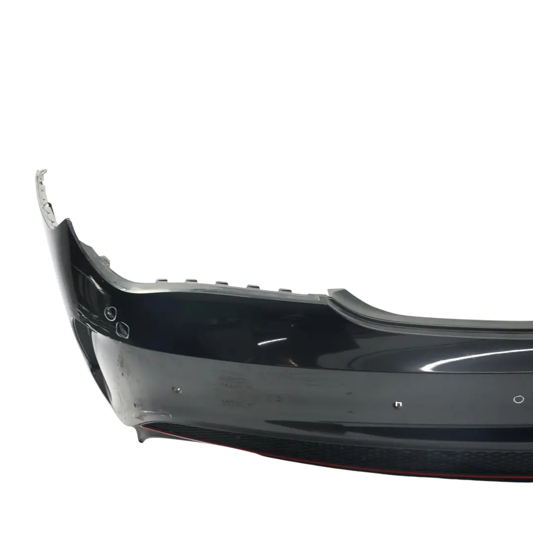Bumper Trim Panel AMG Kosmos Black Metallic - 191 to Mercedes C117 Rear with Part number A1178805040 Mercedes C117 Rear Bumper Trim Panel AMG Kosmos Black Metallic - 191 - SKU A1178805040-KB1 - Part number A1178805040