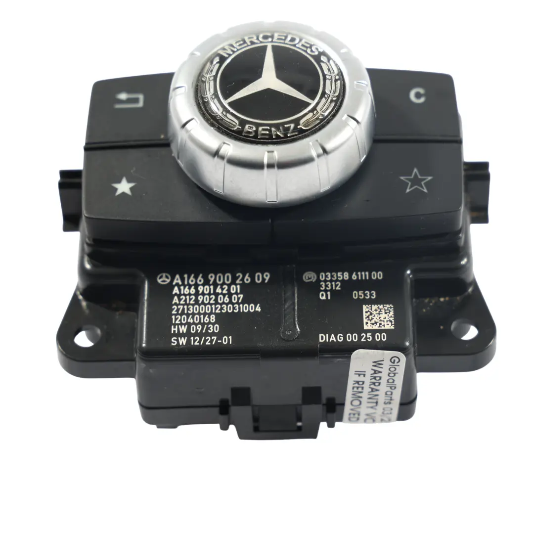 Console Switch Panel Sat Navigation Knob Controller to Mercedes W166 with Part number A1669002609 Mercedes W166 Console Switch Panel Sat Navigation Knob Controller - SKU A1669002609-1 - Part number A1669002609