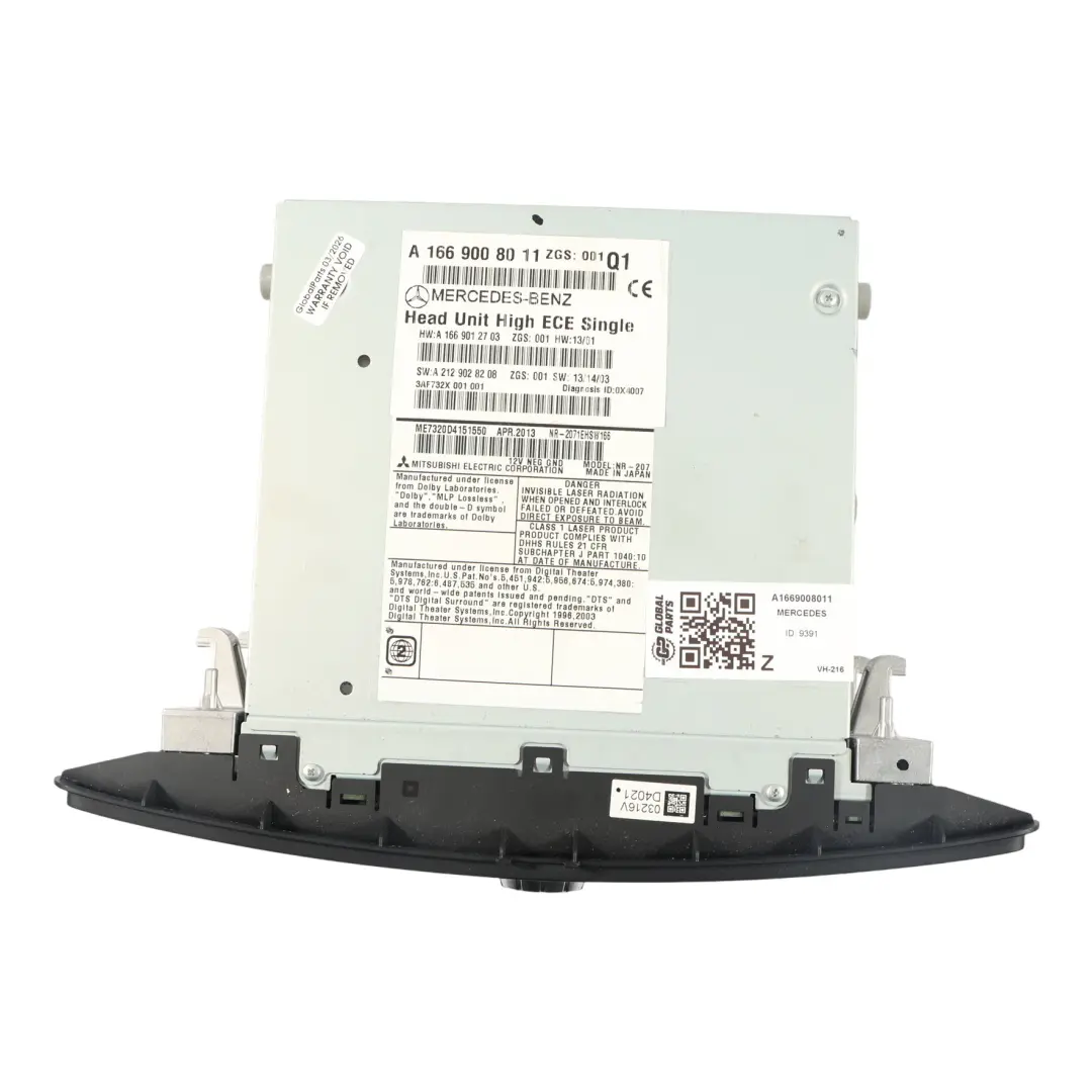 Mercedes W166 Radio Sat Nav Unidad Control Panel Interruptores - SKU A1669008011 - Número de pieza A1669008011