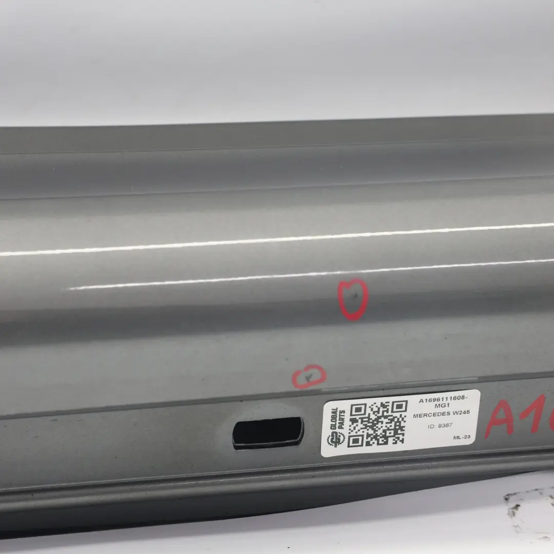 Mercedes W245 Side Skirt Door Sill Cover Right O/S Mountain Grey Metallic - 787 - SKU A1696111608-MG1 - Part number A1696111608