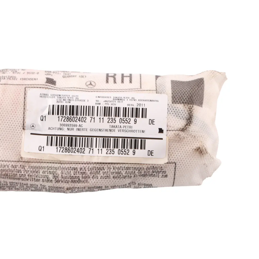 Front Seat Side Air Module Unit Right O/S to Mercedes SLK R172 with Part number A1728602402 Mercedes SLK R172 Front Seat Side Air Module Unit Right O/S - SKU A1728602402 - Part number A1728602402