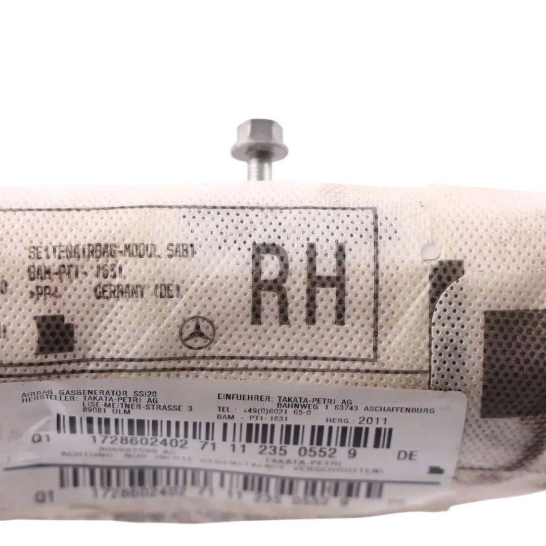 Front Seat Side Air Module Unit Right O/S to Mercedes SLK R172 with Part number A1728602402 Mercedes SLK R172 Front Seat Side Air Module Unit Right O/S - SKU A1728602402 - Part number A1728602402