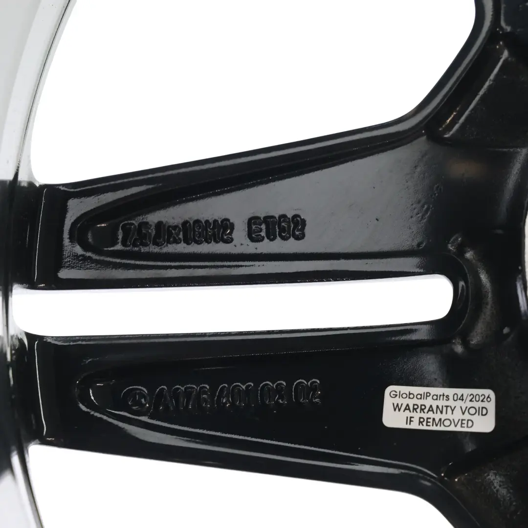 Felga Aluminiowa Czarna 18" ET:52 7.5J do Mercedes W176 W246 AMG o numerze A1764010302 Mercedes W176 W246 AMG Felga Aluminiowa Czarna 18" ET:52 7.5J - SKU A1764010302-7 - Numer Części A1764010302