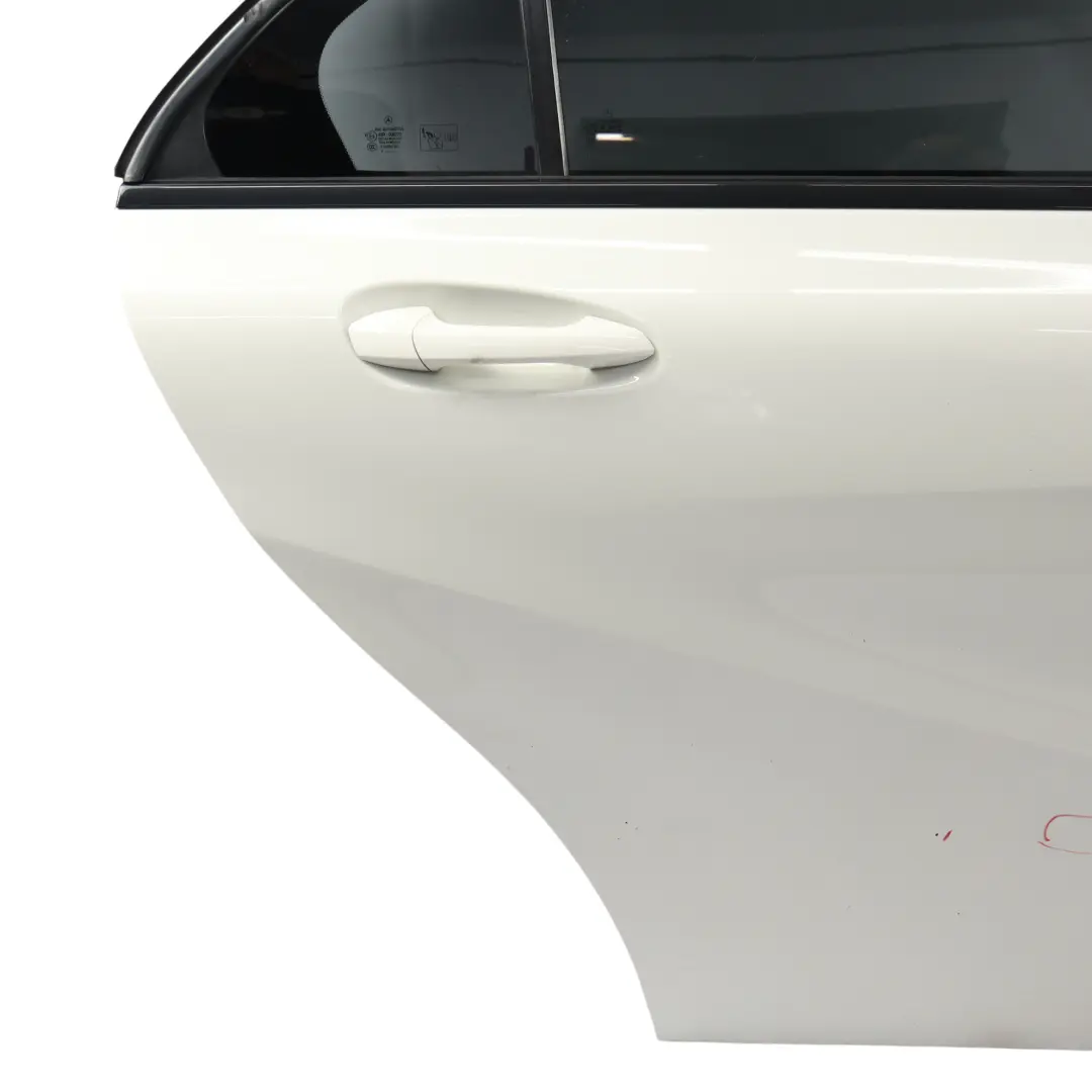 Porta posteriore destra Bianco Calcite - 650 per Mercedes W176 con numero di parte A1767300205 Mercedes W176 Porta posteriore destra Bianco Calcite - 650 - SKU A1767300205-CW - Numero di parte A1767300205