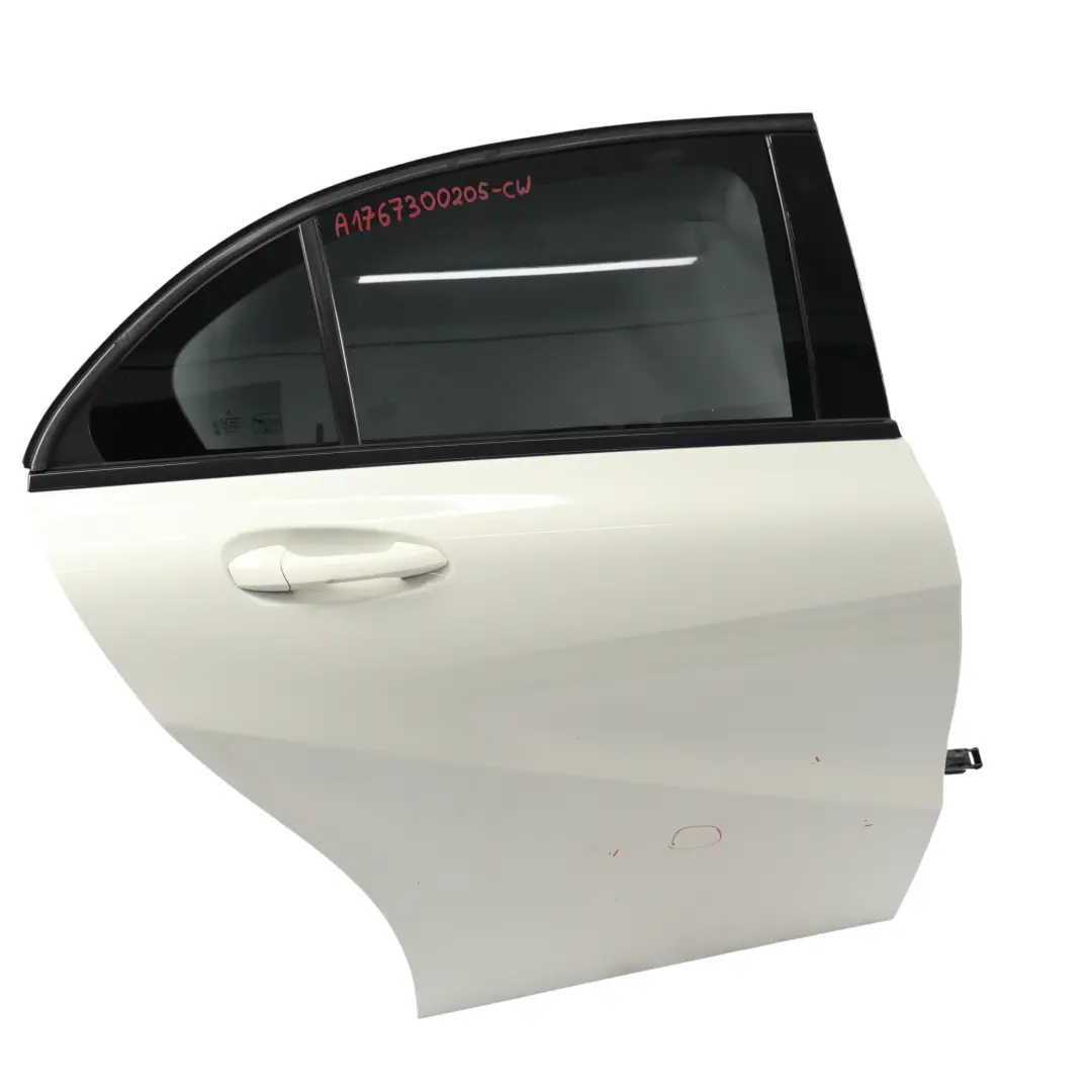 Door Rear Right O/S A-Class Calcite White - 650 to Mercedes W176 with Part number A1767300205 Mercedes W176 Door Rear Right O/S A-Class Calcite White - 650 - SKU A1767300205-CW - Part number A1767300205