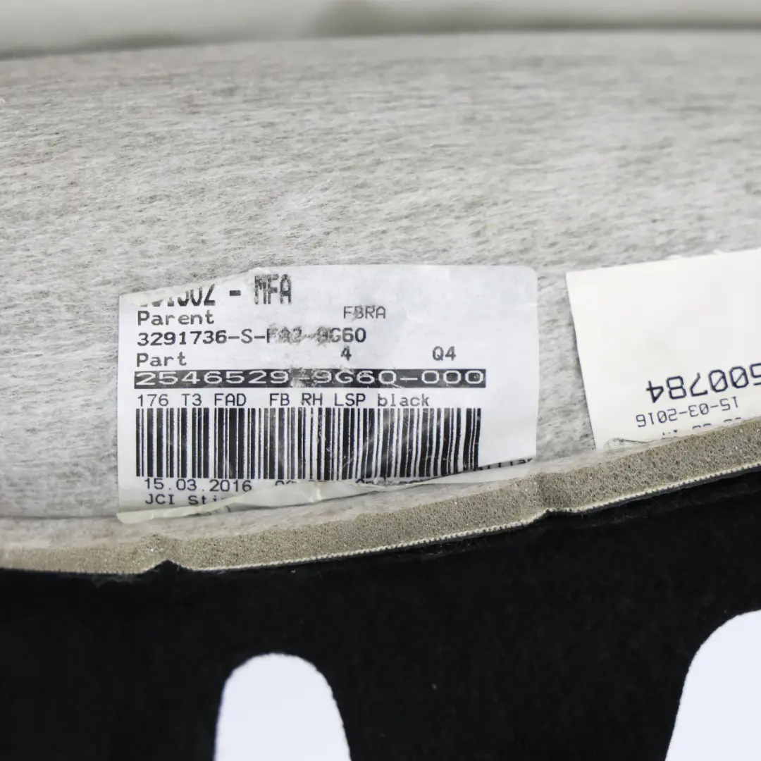 Mercedes W176 Asiento Delantero Derecho Calefactado Respaldo Tela Cuero - SKU A1769109201 - Número de pieza A1769109201