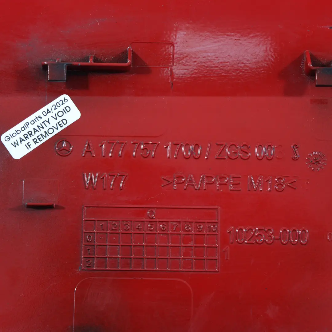 Flap Cover Filler Fill In Flap Jupiter Red - 589 to Mercedes W177 Fuel with Part number A1777571700 Mercedes W177 Fuel Flap Cover Filler Fill In Flap Jupiter Red - 589 - SKU A1777571700-JUR - Part number A1777571700