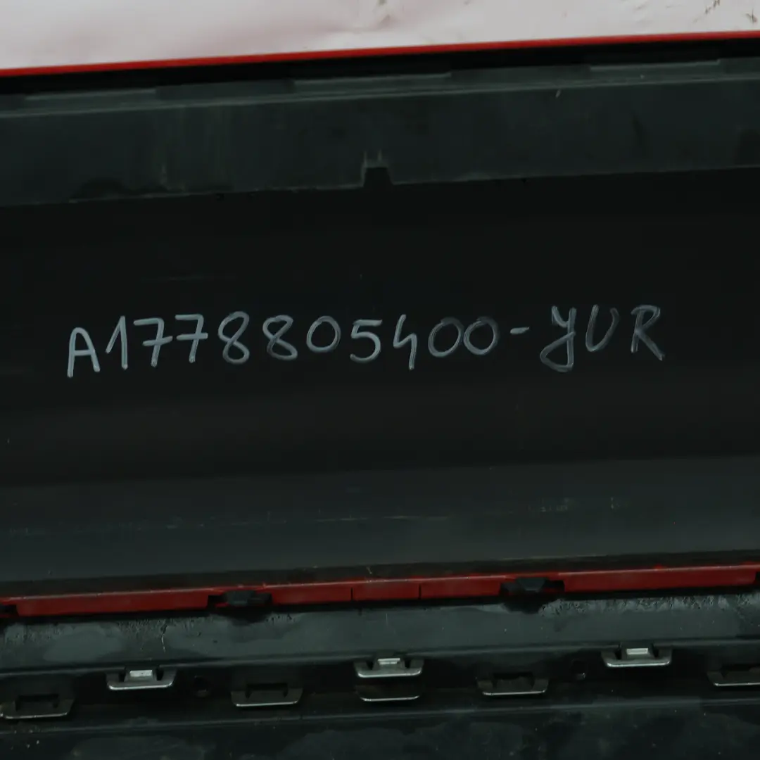 Bumper Rear Sport Trim Panel Covering Jupiter Red - 589 to Mercedes W177 with Part number A1778805400 Mercedes W177 Bumper Rear Sport Trim Panel Covering Jupiter Red - 589 - SKU A1778805400-JUR - Part number A1778805400