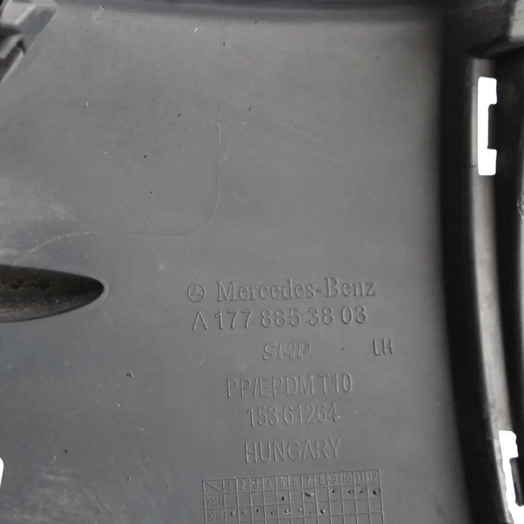 Front Bumper Trim Lower Bracket Left N/S Grille to Mercedes W177 AMG with Part number A1778853803 Mercedes W177 AMG Front Bumper Trim Lower Bracket Left N/S Grille - SKU A1778853803-1 - Part number A1778853803