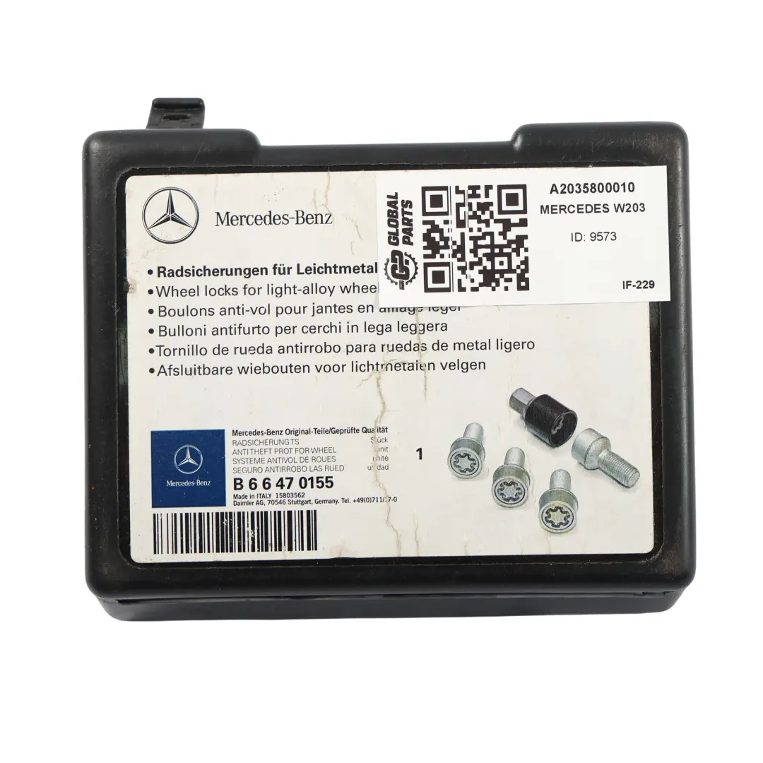 Zestaw Śrub Kół do Mercedes W203 o numerze A0009904907 Mercedes W203 Zestaw Śrub Kół - SKU A2035800010 - Numer Części A0009904907