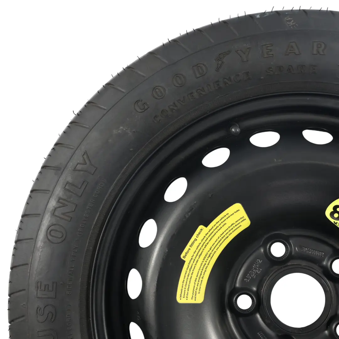 Mercedes S204 W204 C207 Spare Wheel Steel Tyre Goodyear 125/85 - SKU A2044000302-5 - Part number A2044000302