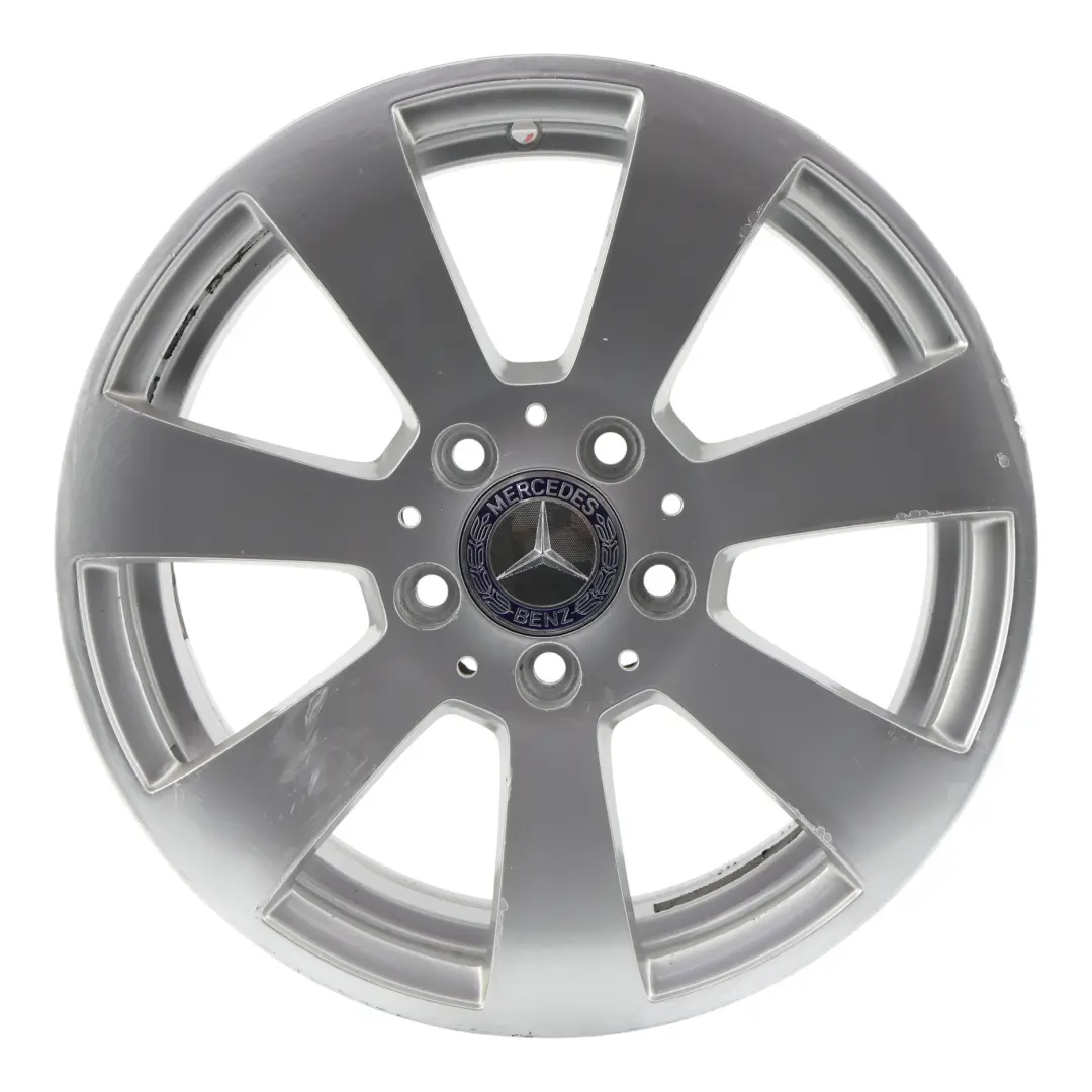 Mercedes W204 Jante alliage argentée 7 branches 16" 6J ET:39 - SKU A2044011002-1 - Numéro de pièce A2044011002