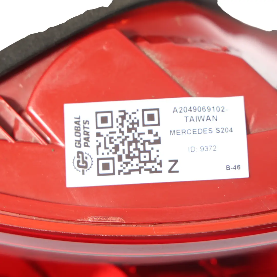 Mercedes S204 Estate Tail Light Lamp Side Panel Rear Left N/S Taiwan A2049069102 - SKU A2049069102-TAIWAN - Part number A2049069102-TAIWAN