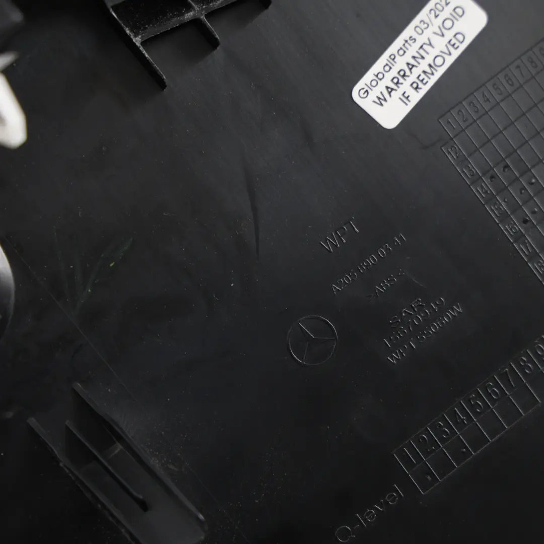 Mercedes W205 Boot Trunk Edge Trim Lock Latch Covering Panel - SKU A2056900341 - Part number A2056900341