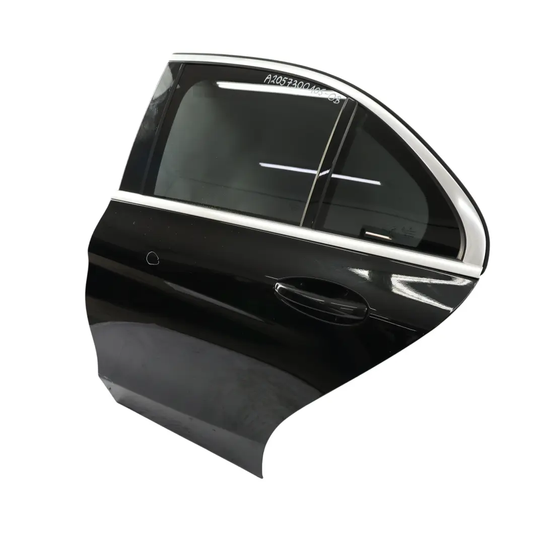 Mercedes W205 Door Rear Left N/S Obsidian Black Metallic - 197 - SKU A2057300105-OB - Part number A2057300105
