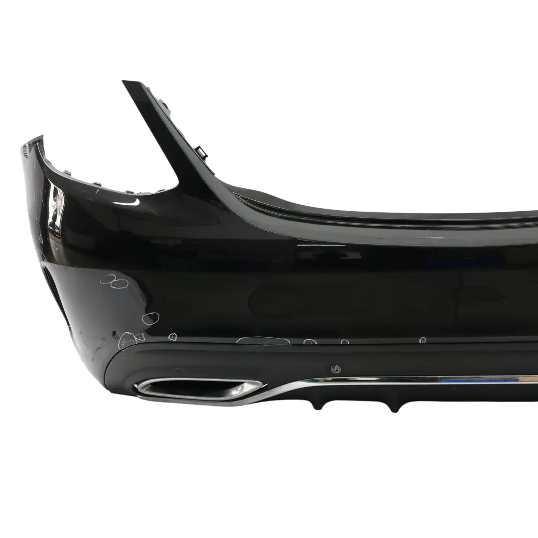 Mercedes W205 Rear Bumper Trim Panel AMG Obsidian Black Metallic - 197 - SKU A2058853304-OB - Part number A2058853304