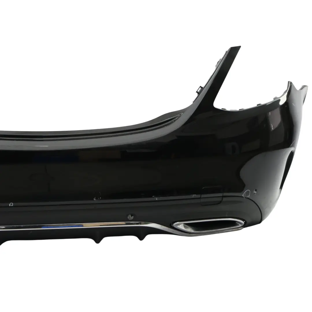 Mercedes W205 Rear Bumper Trim Panel AMG Obsidian Black Metallic - 197 - SKU A2058853304-OB - Part number A2058853304
