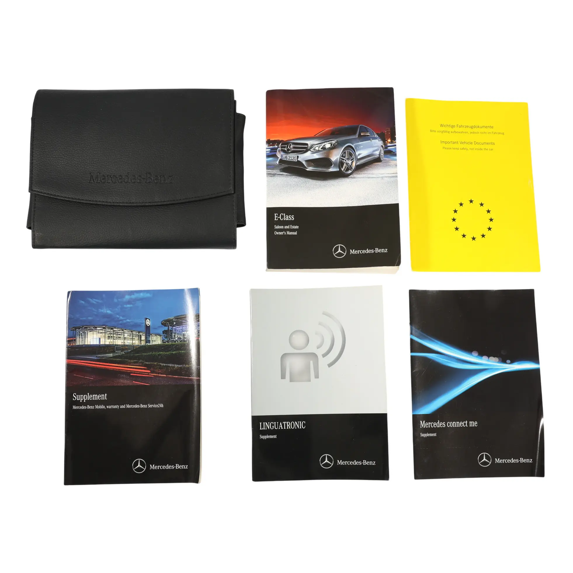 Mercedes W212 Owner's Handbook Supplement Books Slipcase Pouch Case Wallet Set