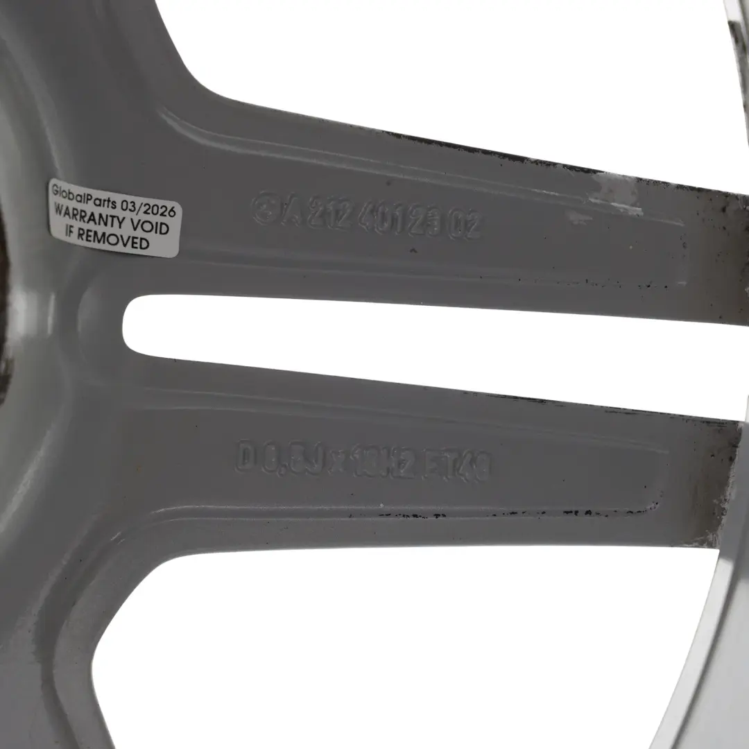 Axle Silver Alloy Wheel Rim 18" ET:48 8,5J to Mercedes W212 Rear with Part number A2124012302 Mercedes W212 Rear Axle Silver Alloy Wheel Rim 18" ET:48 8,5J - SKU A2124012302-4 - Part number A2124012302
