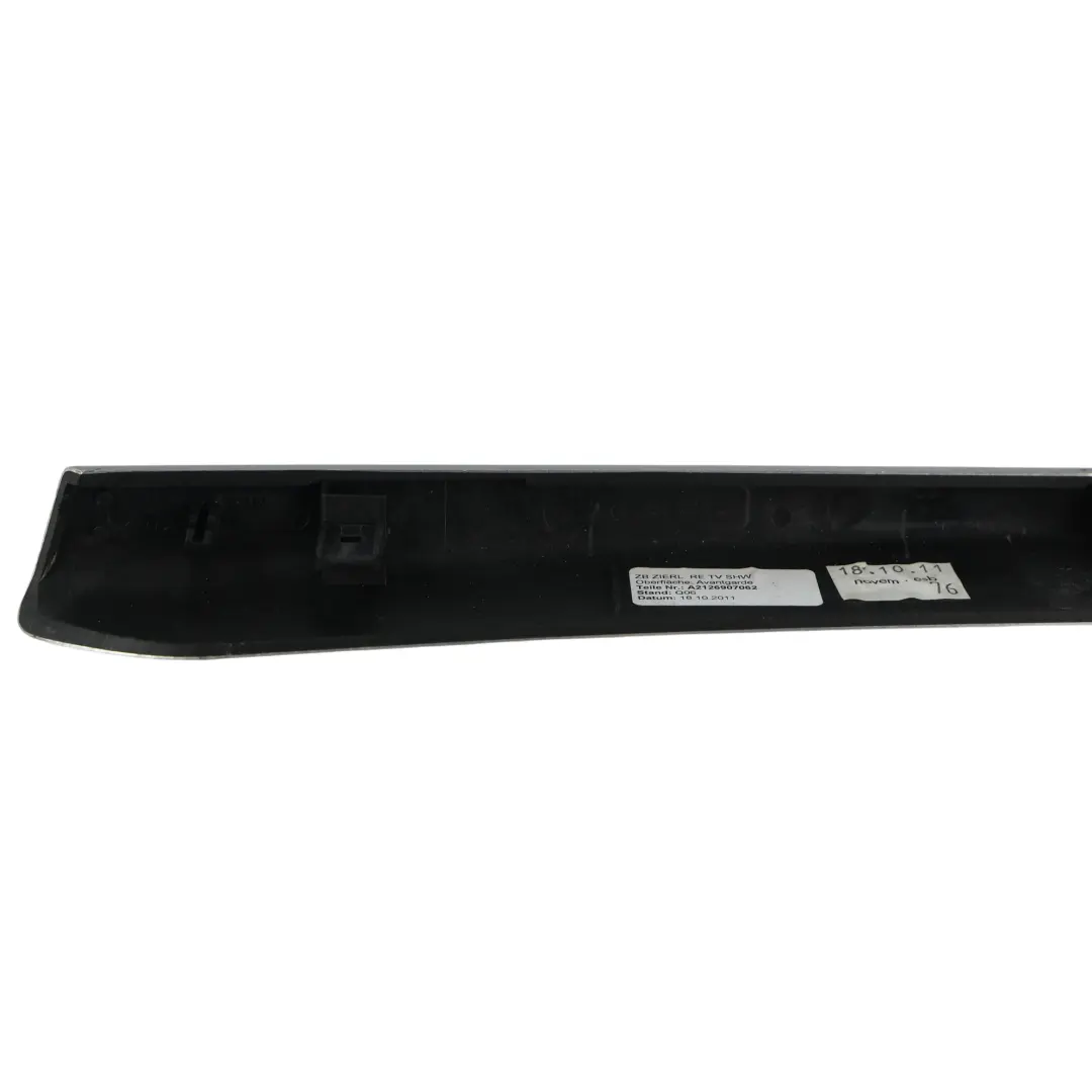 Centre Console Trim Strip Cover Right O/S Aluminium to Mercedes W212 with Part number A2126907062 Mercedes W212 Centre Console Trim Strip Cover Right O/S Aluminium - SKU A2126907062 - Part number A2126907062