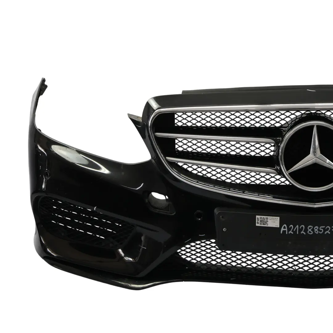 Mercedes W212 Front Bumper AMG Trim Panel Cover Obsidian Black Metallic - 197 - SKU A2128852738-OB - Part number A2128852738