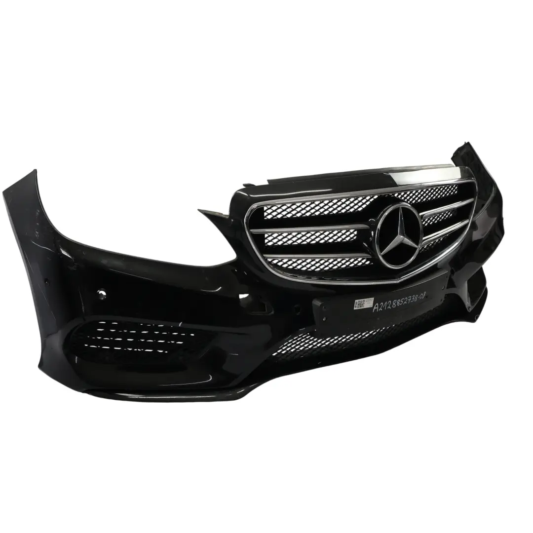 Mercedes W212 Front Bumper AMG Trim Panel Cover Obsidian Black Metallic - 197 - SKU A2128852738-OB - Part number A2128852738