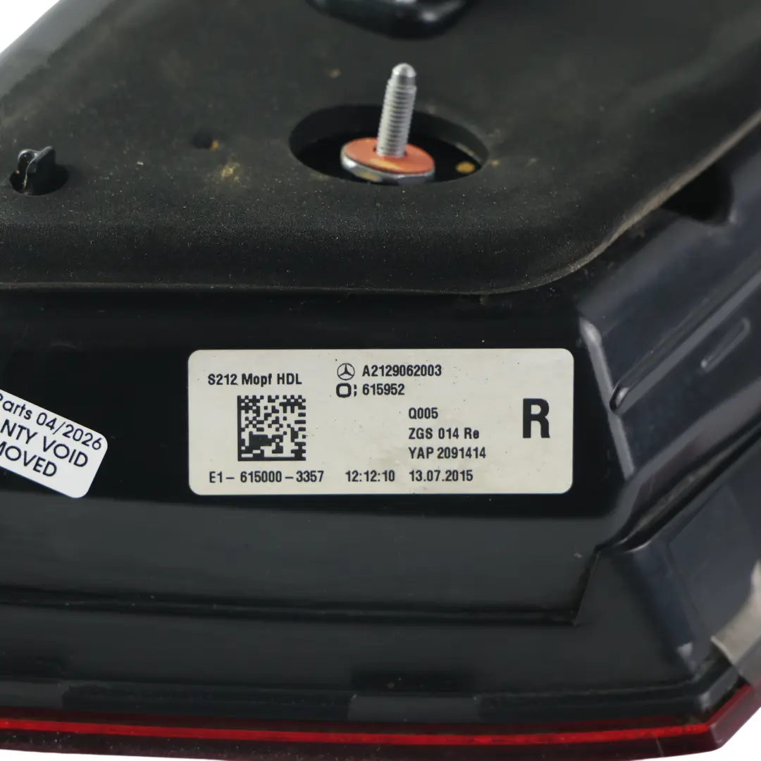 Mercedes S212 Rear Tailgate Lamp Inner Trunk Lid Light Right O/S - SKU A2129062003 - Part number A2129062003