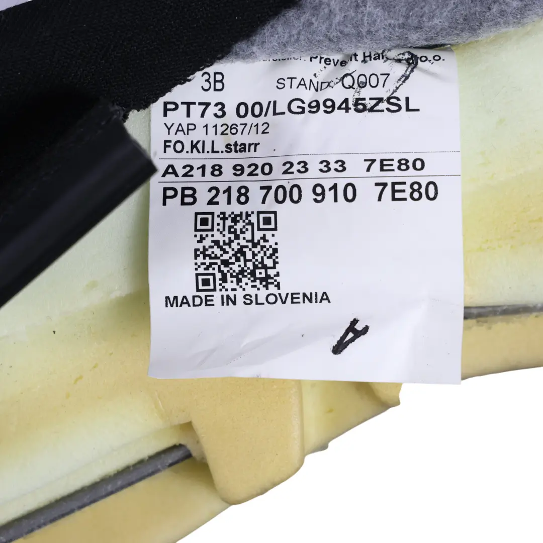 Bench Base Left N/S Seating Cover Panel Black Leather to Mercedes C218 Rear Seat with Part number A2189202333 Mercedes C218 Rear Seat Bench Base Left N/S Seating Cover Panel Black Leather - SKU A2189202333 - Part number A2189202333