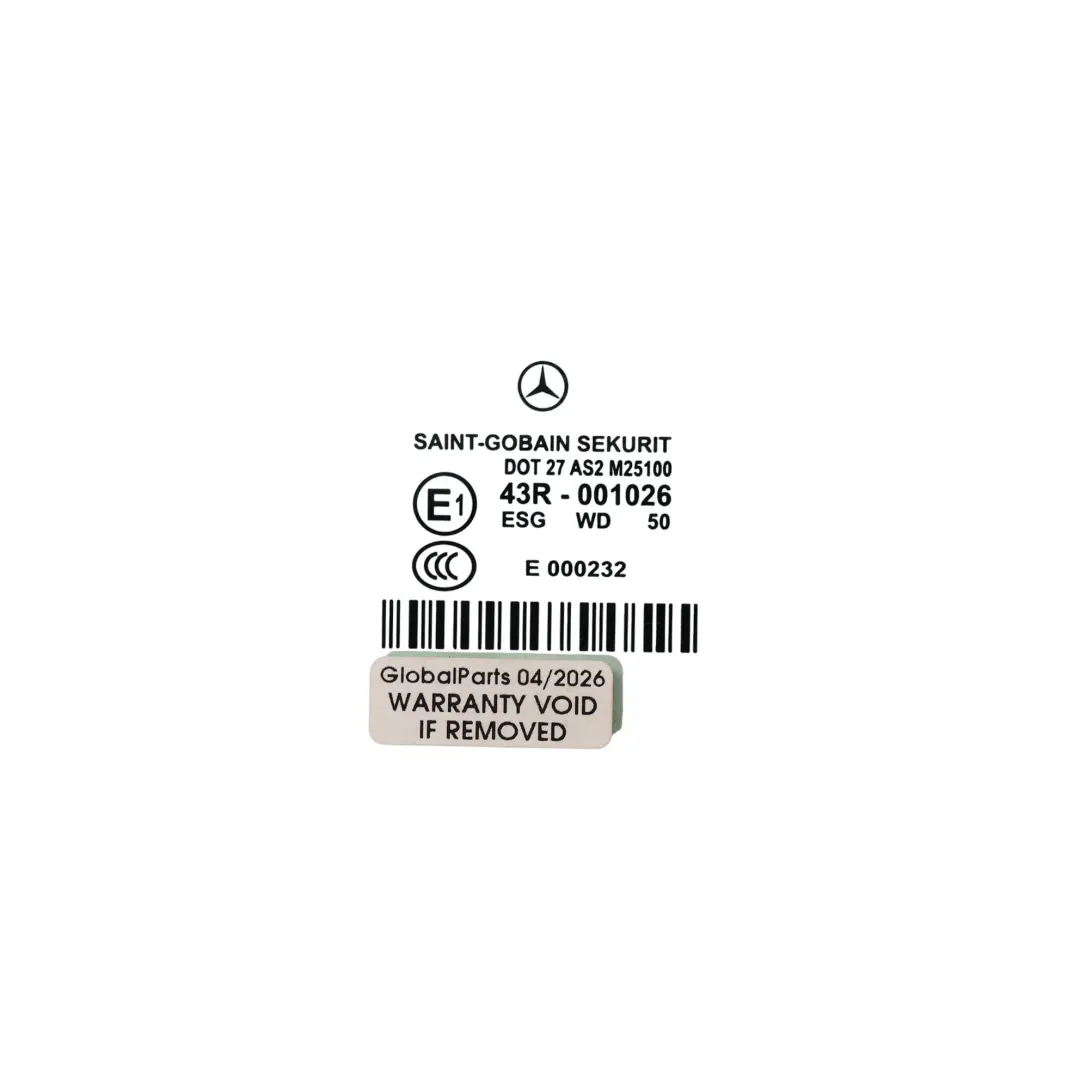 W219 Side Window Front Right Door O/S Glass Glazing AS2 to Mercedes CLS with Part number A2197250210 Mercedes CLS W219 Side Window Front Right Door O/S Glass Glazing AS2 - SKU A2197250210 - Part number A2197250210