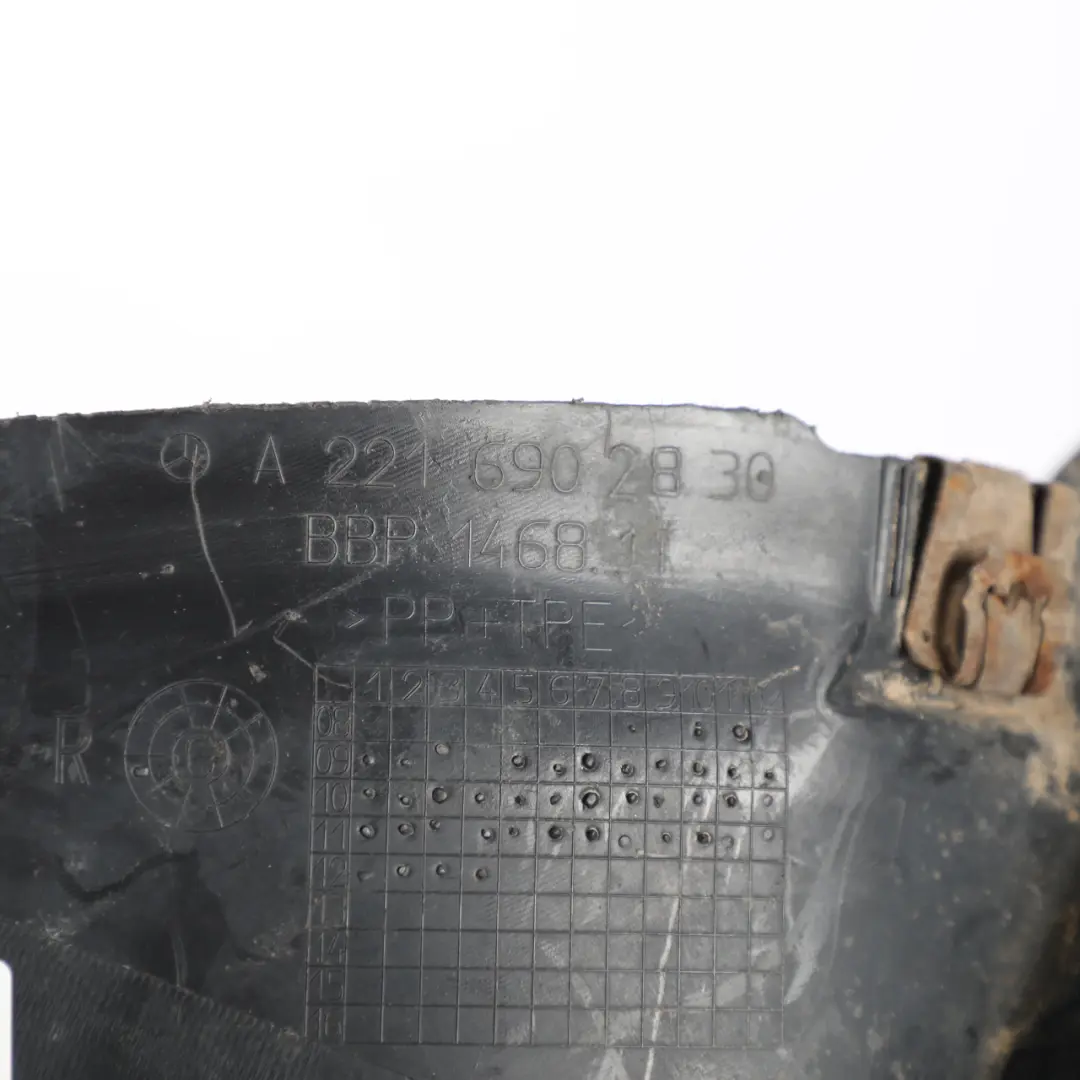 Mercedes W221 Front Wheel Arch Cover Housing Splash Guard Right O/S - SKU A2216902830 - Part number A2216902830