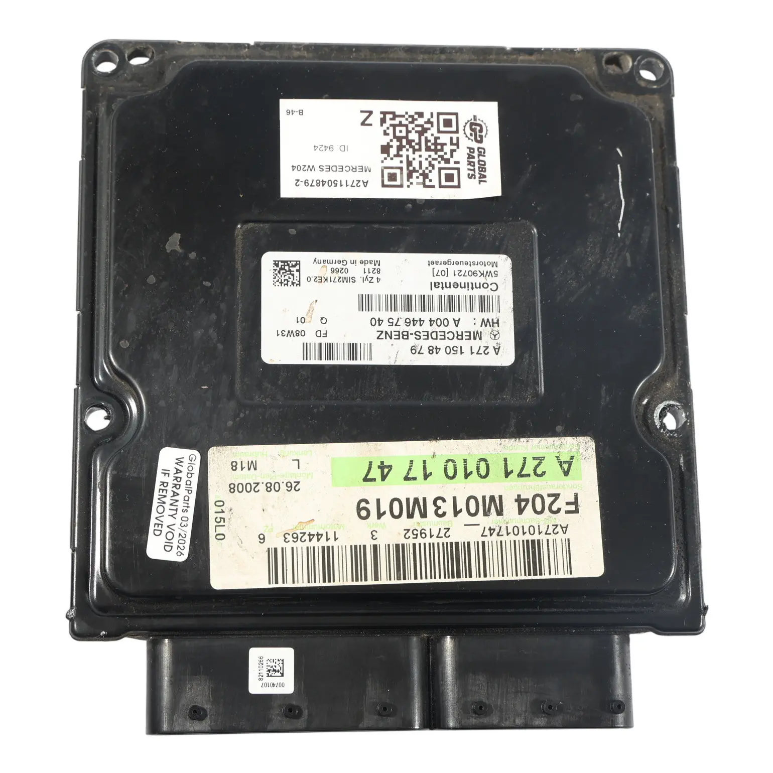 Mercedes W204 C180 Kompressor 271.952 156HP Centralina ECU A2711504879 Manuale