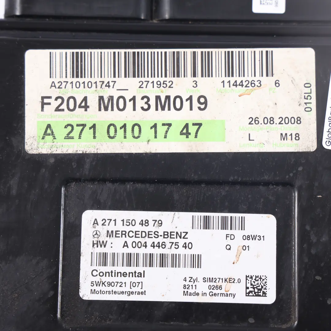 Mercedes W204 C180 Kompressor 271.952 156HP Calculateur ECU Manuel - SKU A2711504879-2 - Numéro de pièce A2711504879
