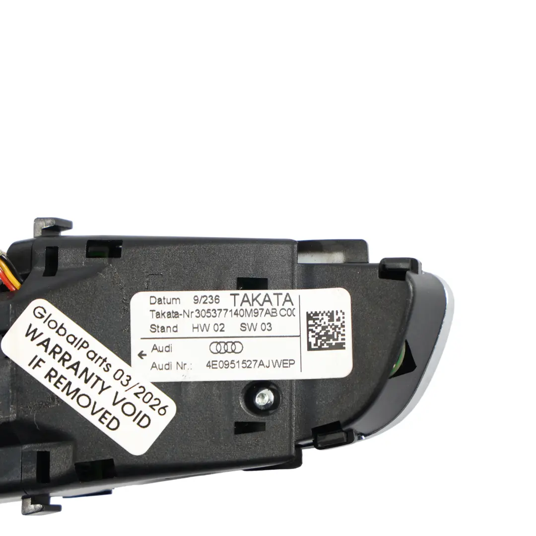 Interruptor Control Multifunción Volante Derecho para Audi A3 8P con número de pieza 4E0951527AJ Audi A3 8P Interruptor Control Multifunción Volante Derecho - SKU 4E0951527AJ-3 - Número de pieza 4E0951527AJ