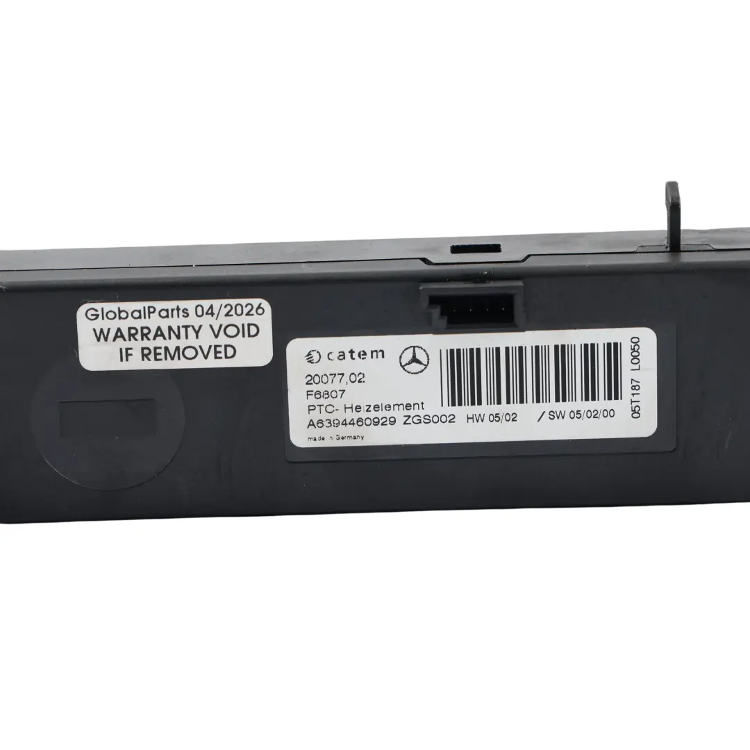 Calefacción Auxiliar para Mercedes Vito W639 Elemento con número de pieza A6394460929 Mercedes Vito W639 Elemento Calefacción Auxiliar - SKU A6394460929 - Número de pieza A6394460929