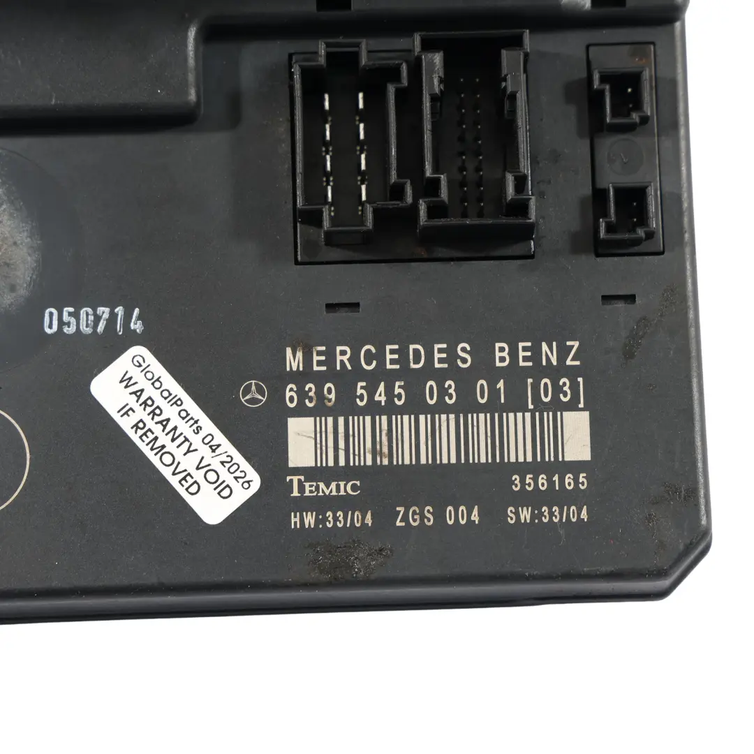 Mercedes W639 Fuse Box Relay Control Unit Electric Module SAM - SKU A6395450301-3 - Part number A6395450301