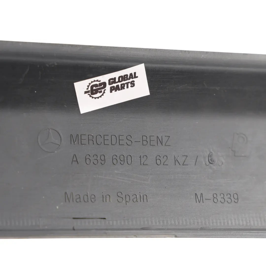 Sliding Door Trim Moulding Strip Left N/S Carbon Black - 040 to Mercedes W639 with Part number A6396901262 Mercedes W639 Sliding Door Trim Moulding Strip Left N/S Carbon Black - 040 - SKU A6396901262-CBL - Part number A6396901262